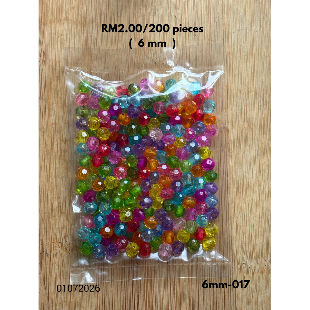 RM2.00/200 ชิ้น : 6mm-017 - Bead - Manik - 6 mm