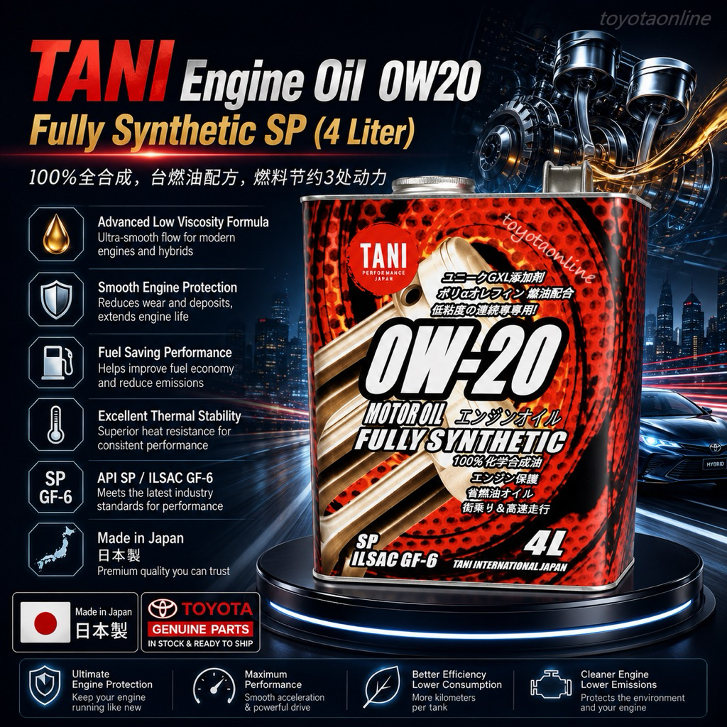 (ญี่ปุ่น) TAN ENGINE OIL 0W20 5W30 5W40 SP PAO C3 FILTER ESTER 90915-YZZZN2 90919-YZZE2 04152-YZZZA1