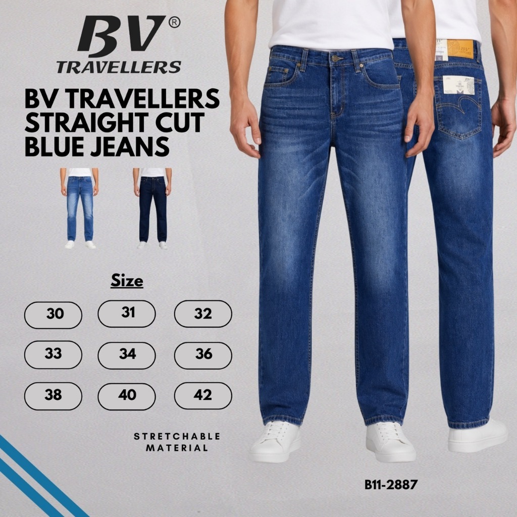 BV Travellers B11 Straight Cut Stretch Jeans - Blue Series B11-2887