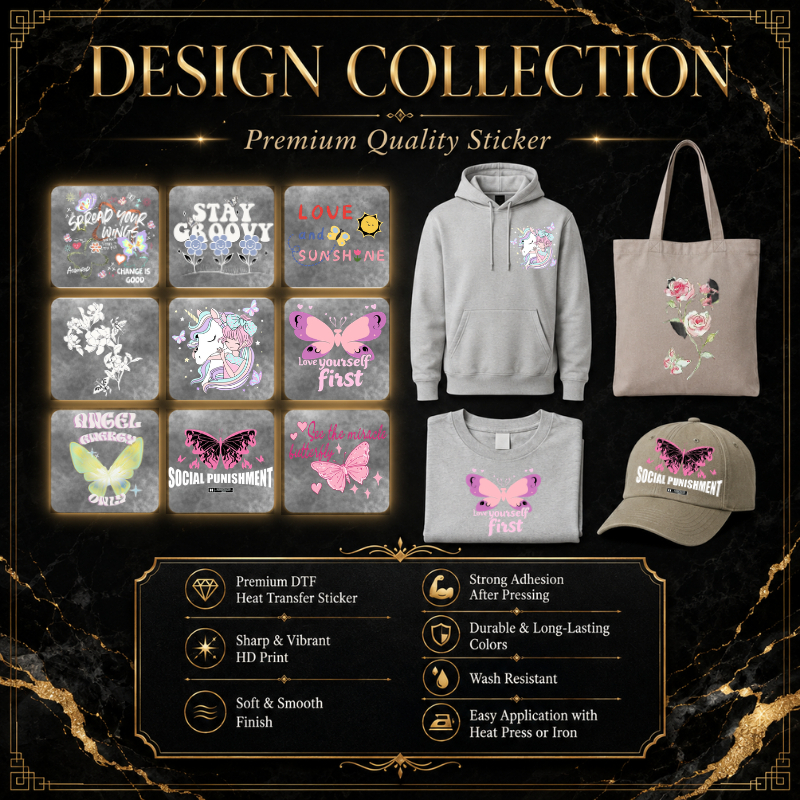 Sweet Flora Series 2.0 DTF Thermal Transfer Sticker HD Print Easy Iron For T-Shirt Tote Bag