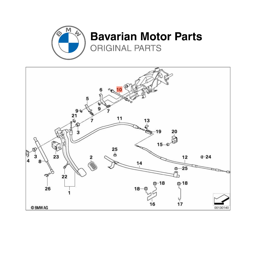 สาย BMW Bowden สําหรับปล่อยกลไกสําหรับ E38 (35511161728)
