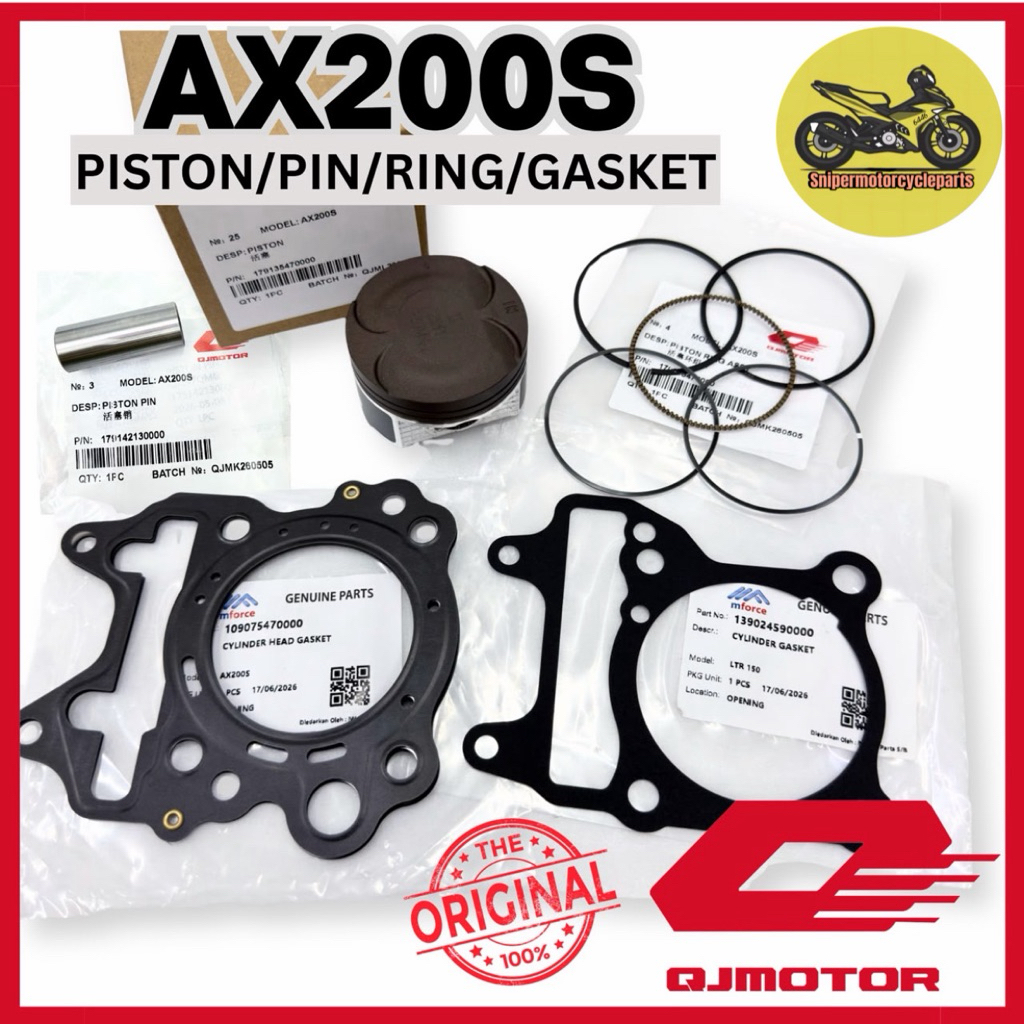 QJ MOTOR AX200S AX 200 PISTON RING PIN HEAD BLOCK GASKET QJ MOTOR