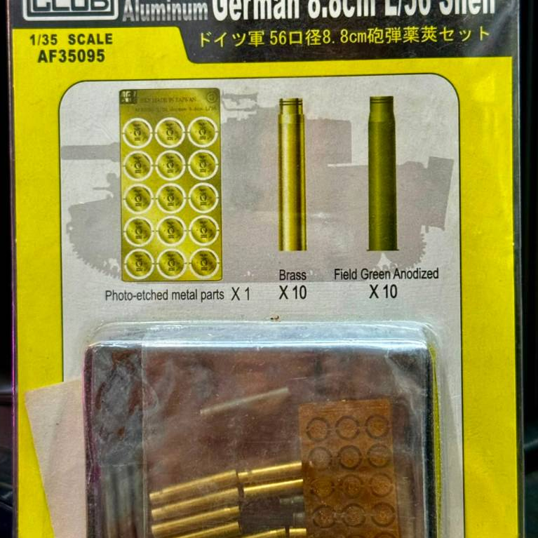 AFV Club AF35095 1/35 เยอรมัน 8.8 ซม.L/56 เปลือกทองเหลืองอลูมิเนียมสําหรับ: 18/36/37, Tigr I