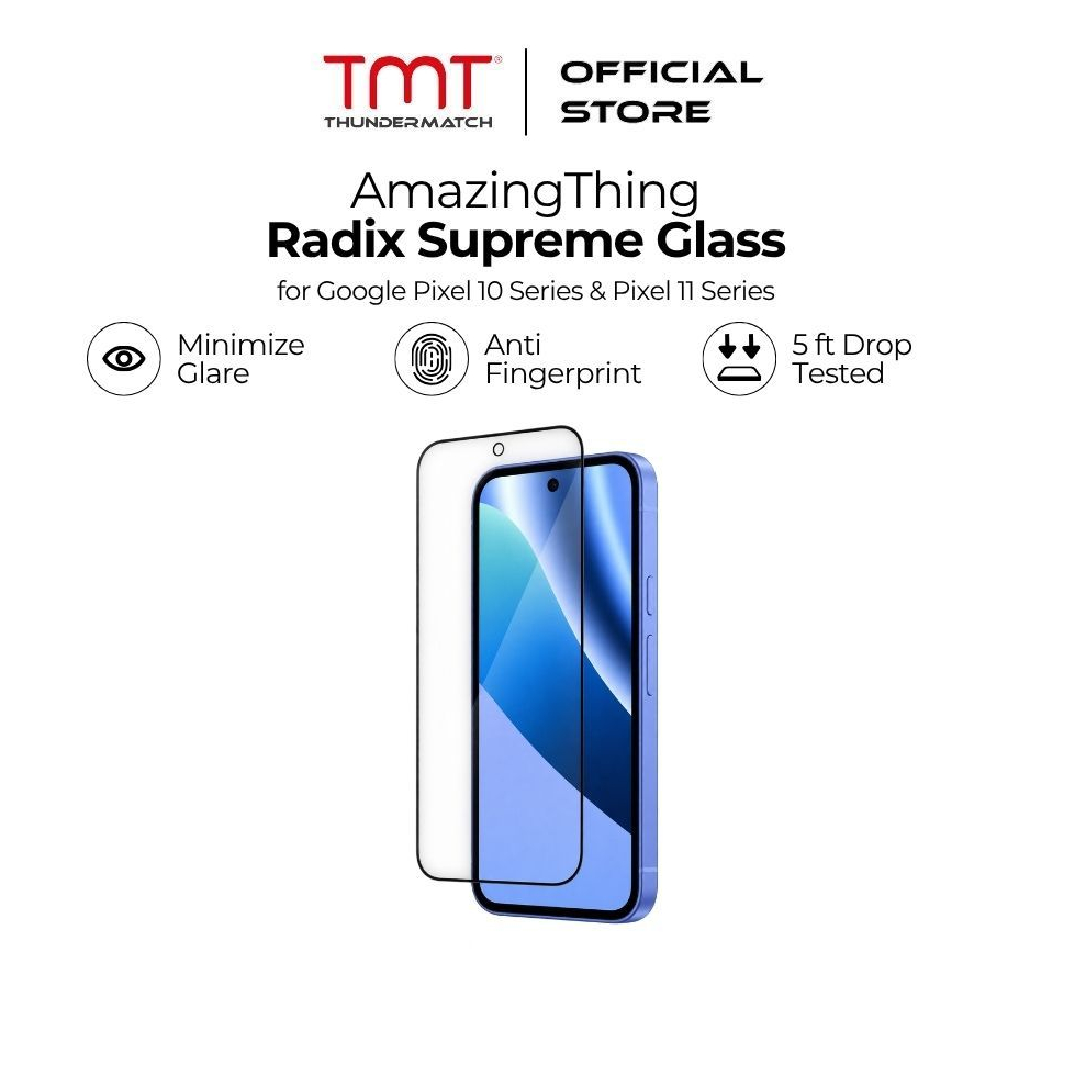 AmazingThing Radix Supreme Glass สําหรับ Google Pixel 10a, Pixel 10, Pixel 10 Pro, Pixel 10 Pro XL, 
