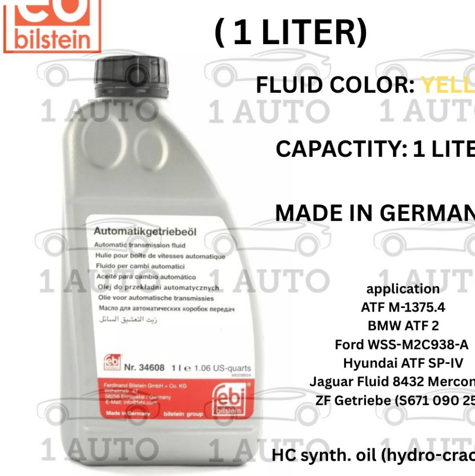 FEBI BILSTEIN ATF FLUID (1 ลิตร) BMW ATF2 , ZF 6HP19Z 6HP26Z, Hyundai ATF SP-IV Ford WSS-M2C938-A