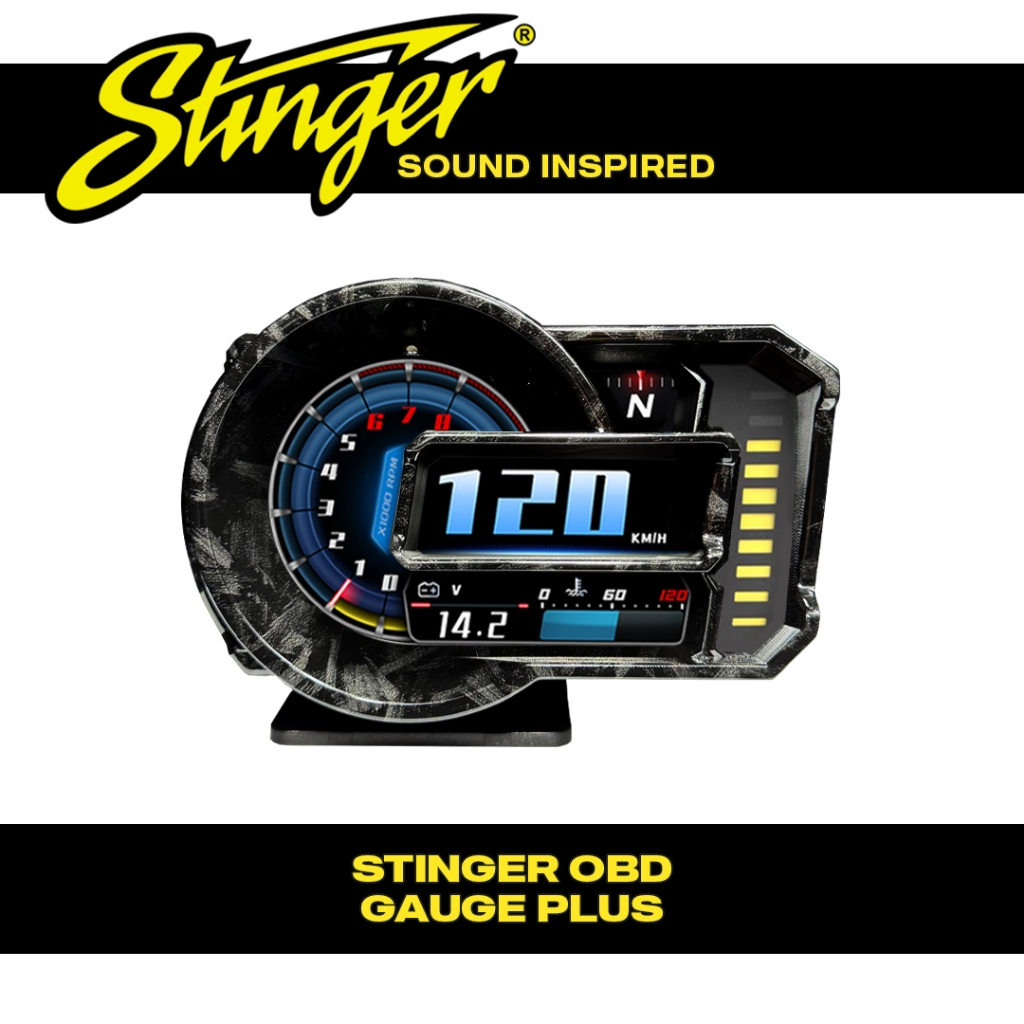 Stinger A590 Plus OBD Meter เครื่องวัดความเร็วแบบดิจิตอลจอแสดงผล Hud Water Temp RPM Turbo Boost