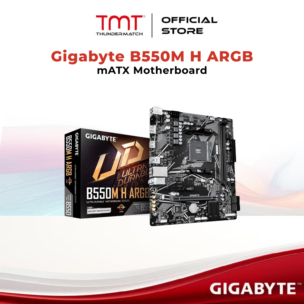 TMT เมนบอร์ด Gigabyte B550M H ARGB AM4 mATX
