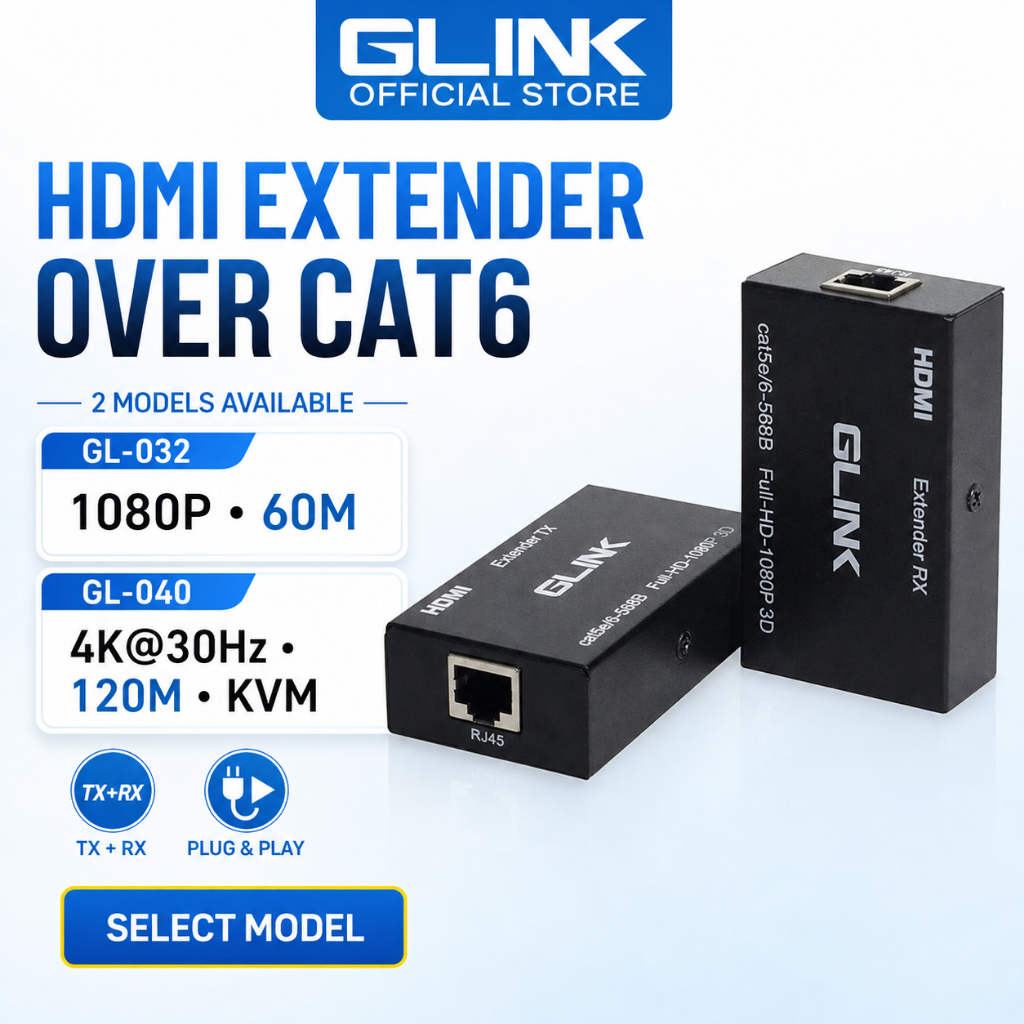 GLINK GL-032 GL-040 HDMI Extender over Cat6 RJ45 TX RX 60M 1080P / 120M 4K@30Hz GL-040 KVM