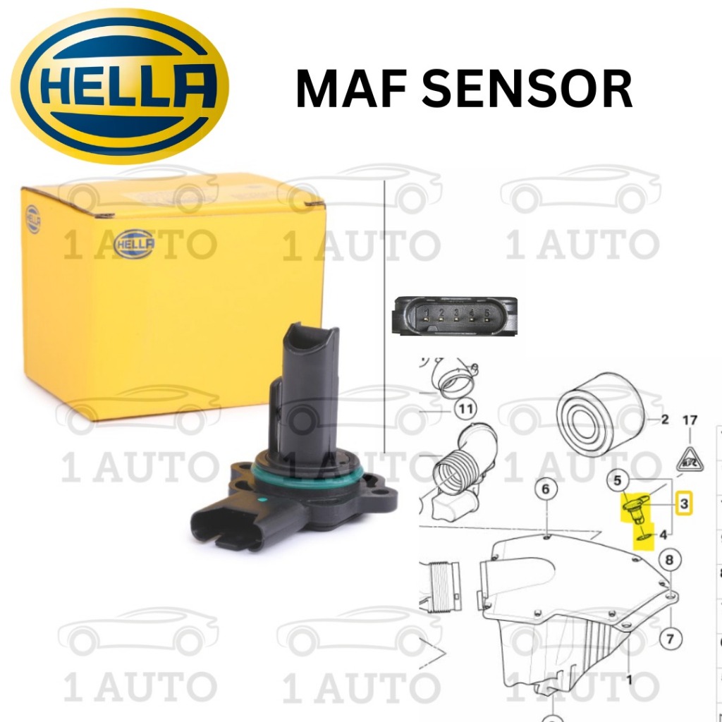 HELLA GERMANY MAF SENSOR BMW E60 M54 N52 ENGINE E90 N52 Z4 E86 E66 730Li