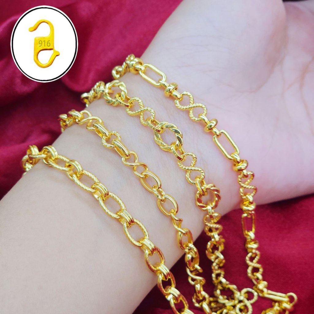 NEW Infinity Gold Adult Bracelet 24K Titanium Gold Bangkok Gold 2025 A16