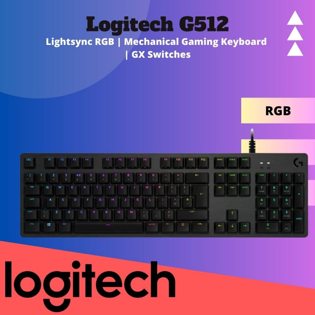 คีย์บอร์ดเกมกล Logitech G512 Carbon Lightync RGB พร้อมสวิตช์ GX