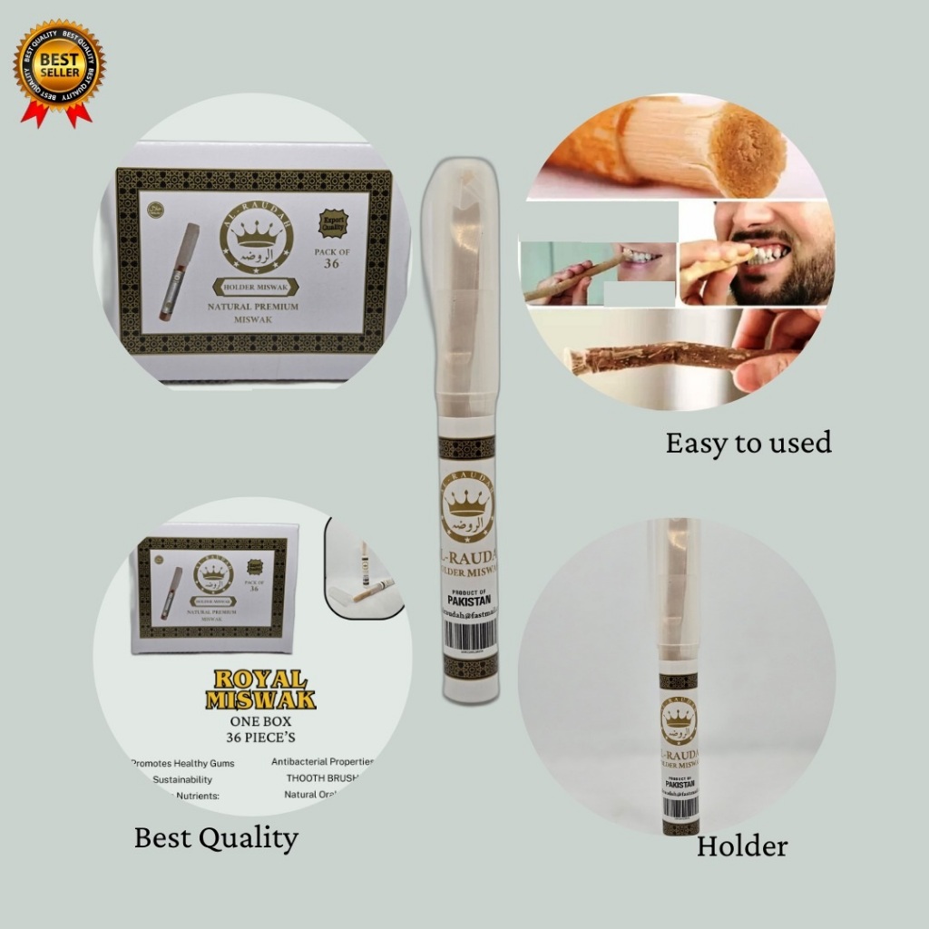 Miswak/Wood Sugi Pen Al-Raudah [Miswak + ที่วาง]