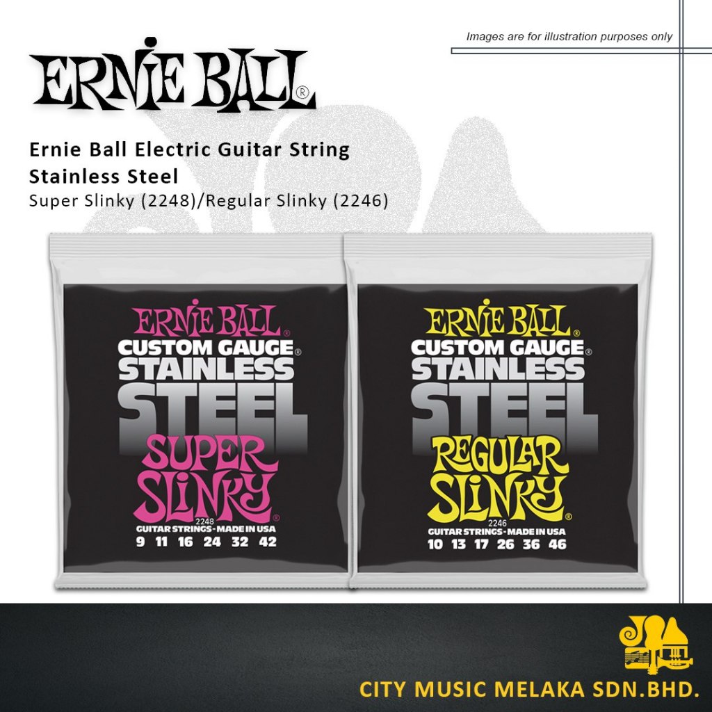 Ernie Ball Stainless Steel Wound สายกีตาร์ไฟฟ้า Super Slinky 2248 / Regular Slinky 2246