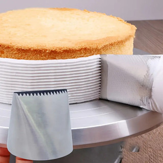 Cake Icing Smoother Nozzle - Stainless Steel Serrated Edge Tool DIY Cake Decorating Baking Tool