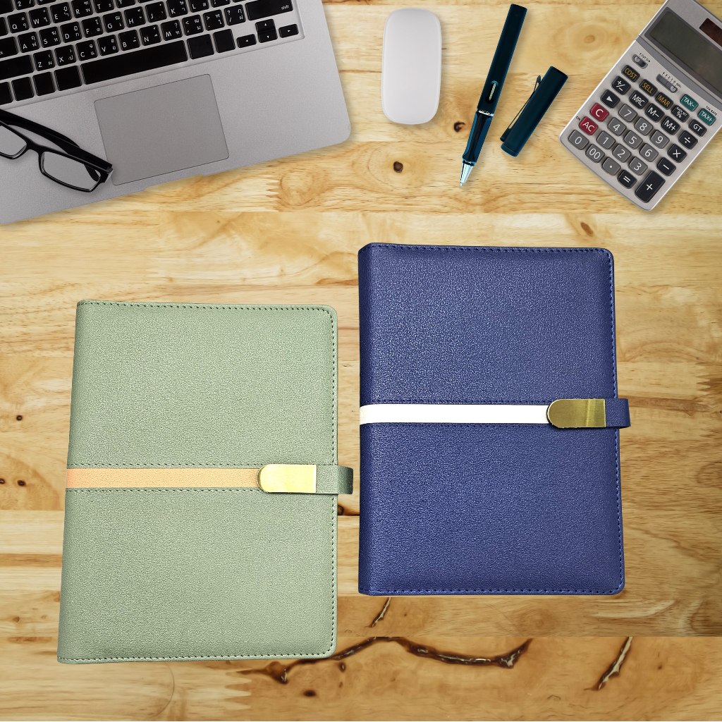 2026 ไดอารี่ Planner A5 หนัง PU W1003 ลวด O รายเดือน Planner Notebook Journal Diaries Study Record B