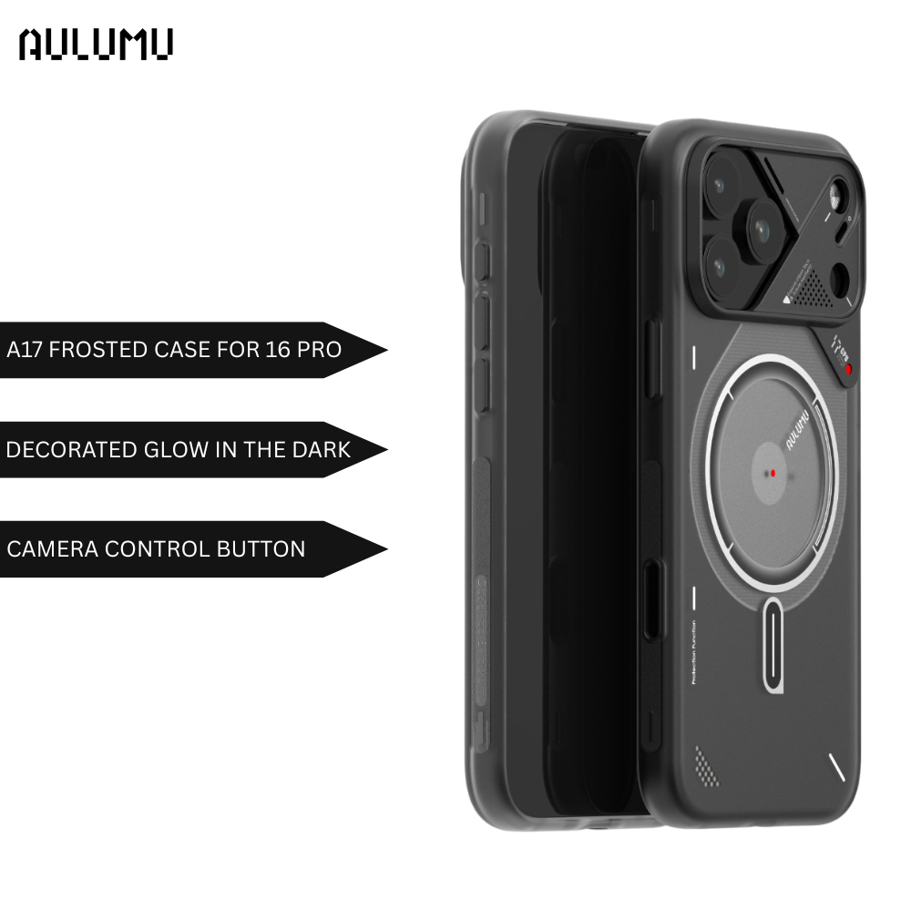 Aulumu A17 Frosted Case เข้ากันได้กับ 17 Pro / 17 Pro Max Glow in the Dark Wireless Charging เข้ากัน