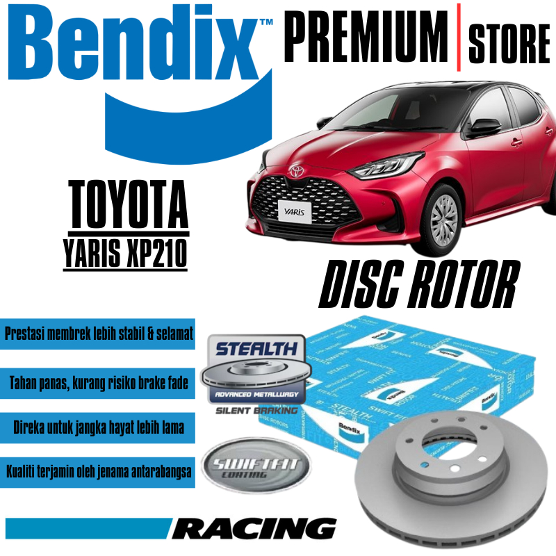 ชุดหน้า Bendix โรเตอร์ - Toyota Yaris XP210 2020 BR6013