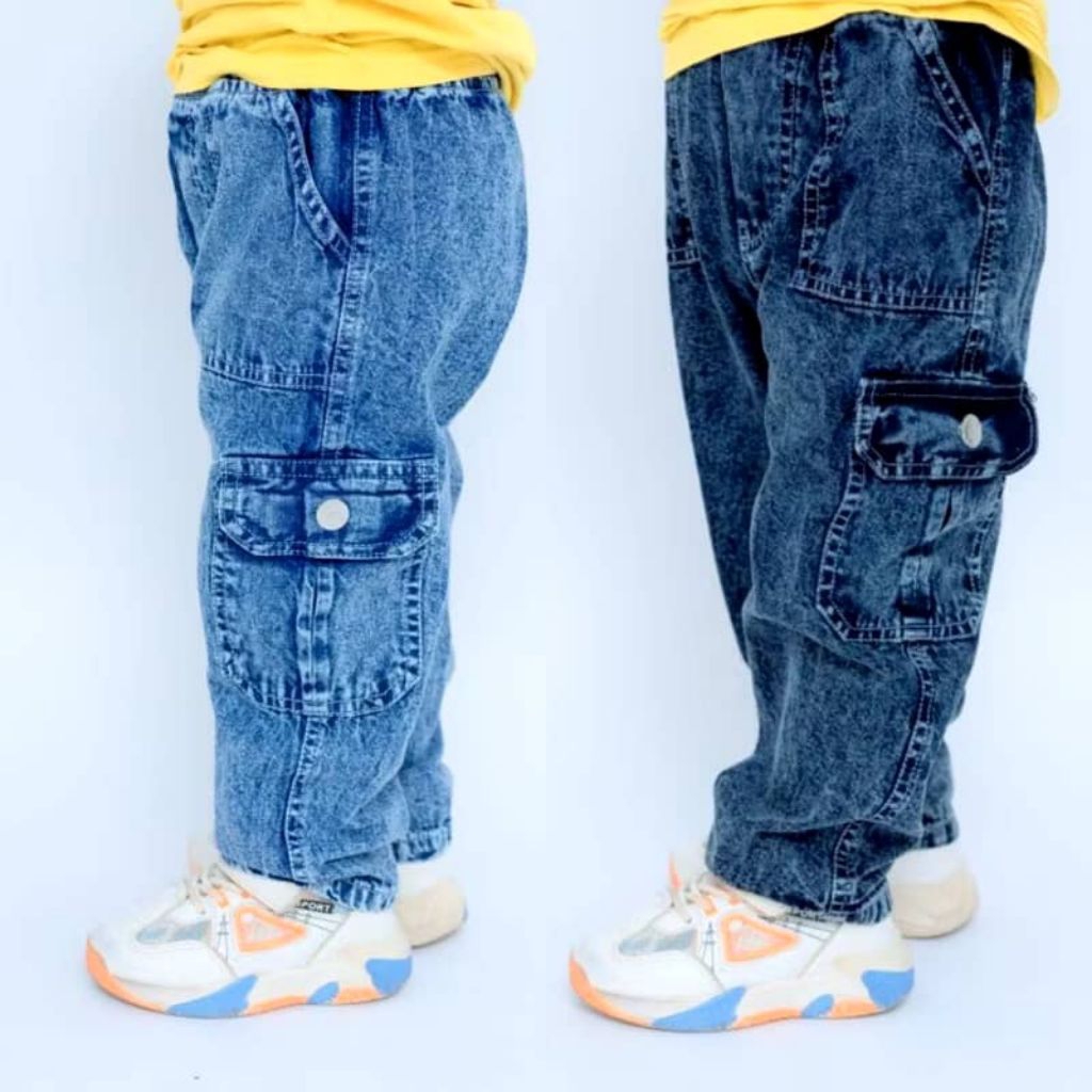 Budak Jeans Lelaki และ Prempuan 2y-12y Unisex cargo Baggy premium & คุณภาพสูง