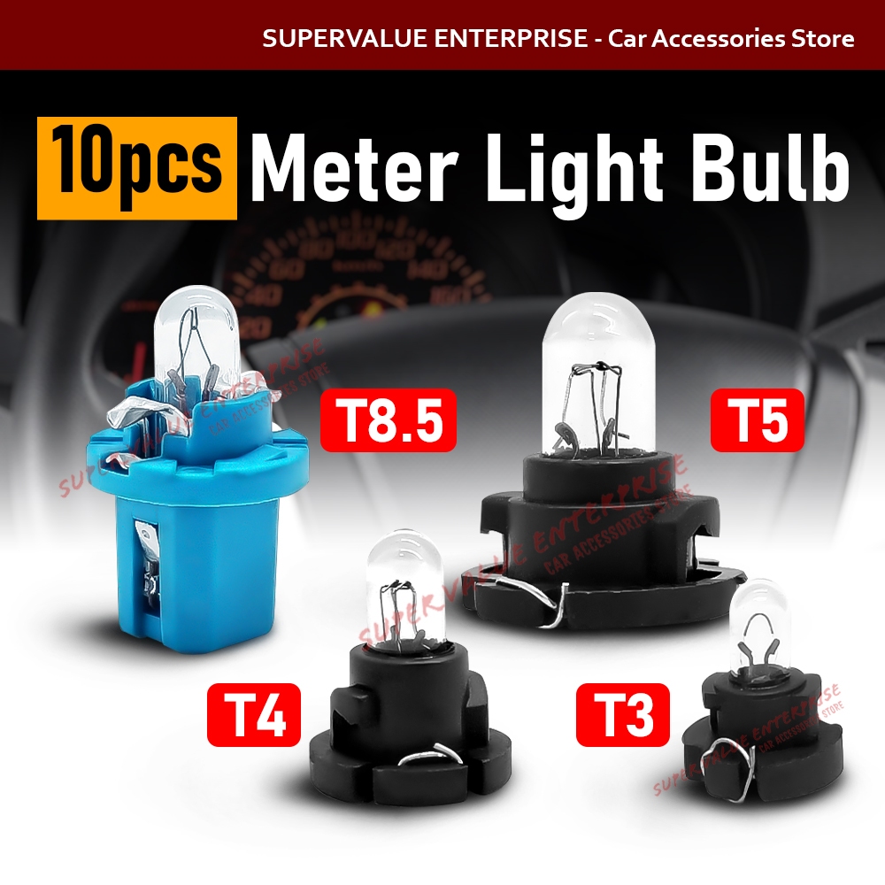 10 ชิ้นหลอดไฟ T3 T5 T8.5 Dashboard หลอดไฟเกียร์ Lever Bulb12V 1.2W
