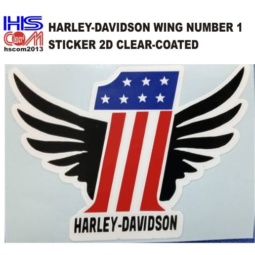 0352 HARLEY DAVIDSON WING NUMBER 1 สติ๊กเกอร์ 2D CLEAR-COATED