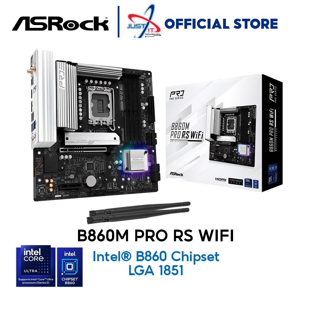 ASROCK B860M PRO RS WIFI DDR5 / D5 LGA1851 GAMING MOTHERBOARD COMBO ULTRA 5 225 / 225F / 235 / 265 /