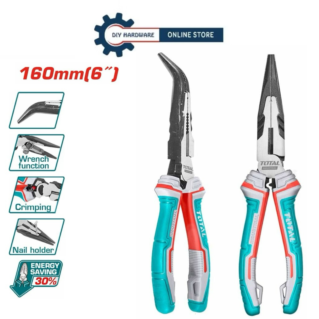 Total High Leverage Bent Nose Pliers (160mm /6") THT24616S