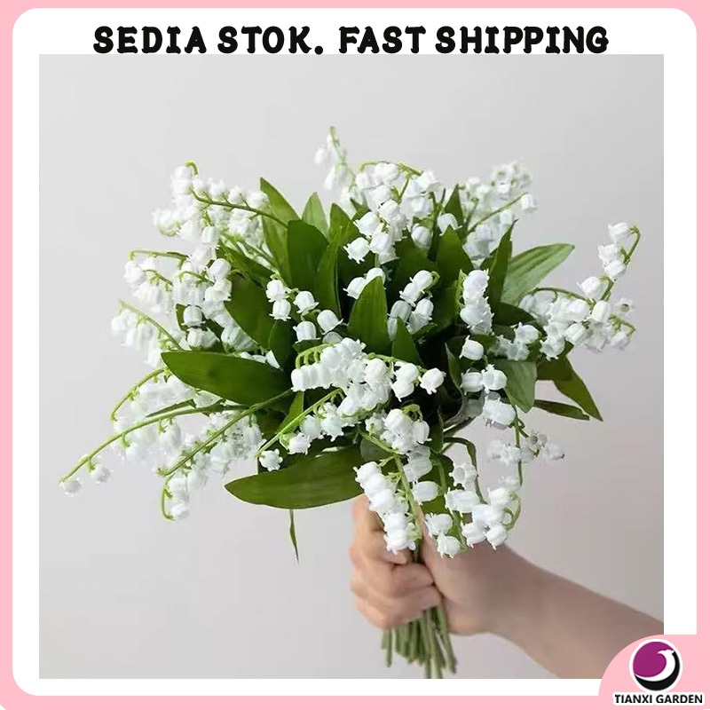 ช่อดอกไม้ Lily of the Valley 6 ชิ้น – ชุด 6 ดอกระฆัง Tiruan, Hiasan Tangan