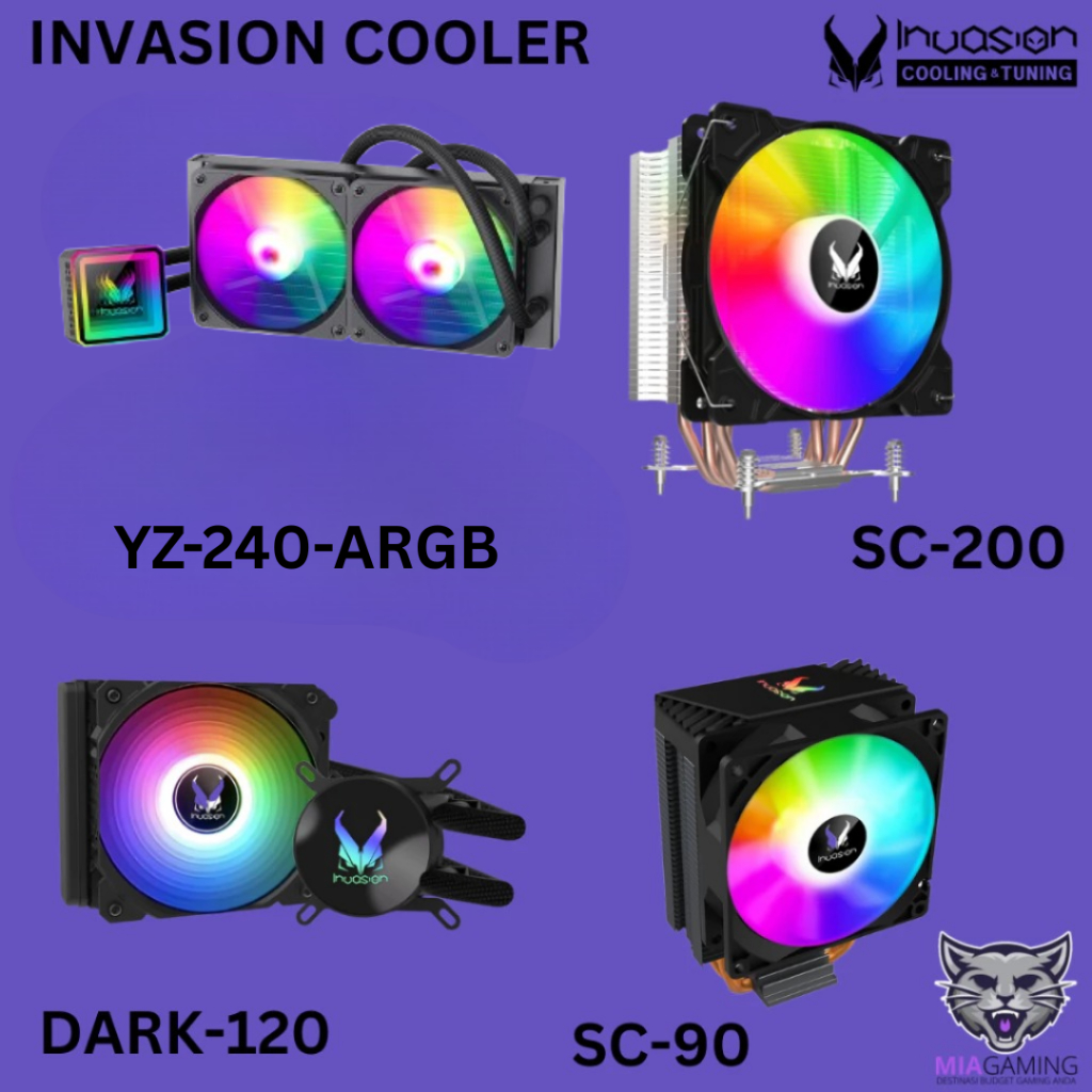 Invasion Cooler YZ-240-ARGB 240MM AIO, DARK-120 120MM AIO, SC-90 90MM, SC-200 120MM (เข้ากันได้กับ I