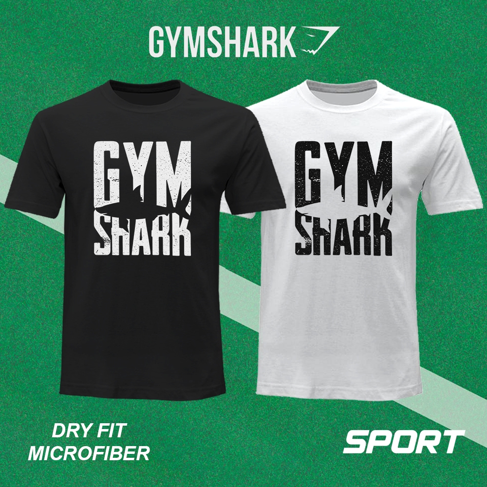 ‎️‍ ️‍ GYMSHARK เสื้อยืดไมโครไฟเบอร์ Tshirt Tee ชุดกีฬารอบคอกีฬาเสื้อ Baju Unisex ผู้ชายผู้หญิง