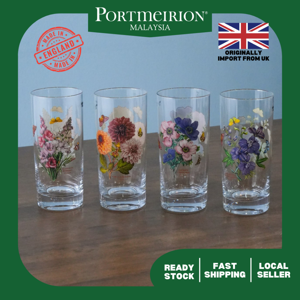 [1ST QUALITY] Portmeirion Botanic Garden Hi-Ball Glasses Set 4 ชิ้น (CHN)