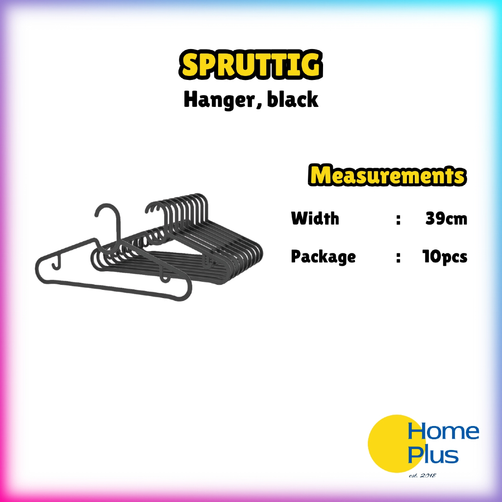 HomePlus ️ IKEA SPRUTTIG ไม้แขวนเสื้อ สีดํา