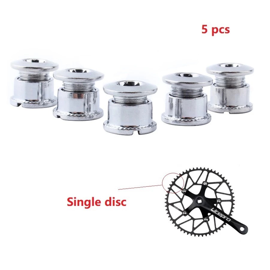 5 คู่ Crankset Bolts Chainring Bolts & Nuts สําหรับจักรยานเสือภูเขาจักรยานพับ