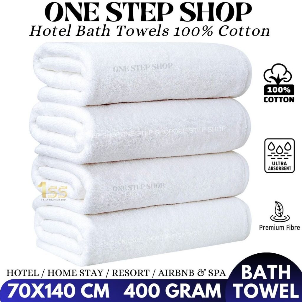 ผ้าขนหนูสีขาว ผ้าเช็ดตัวโรงแรม ผ้าเช็ดตัว Airbnb Tuala Hotel Premium Hotel ผ้าเช็ดตัว 70x140 ซม.