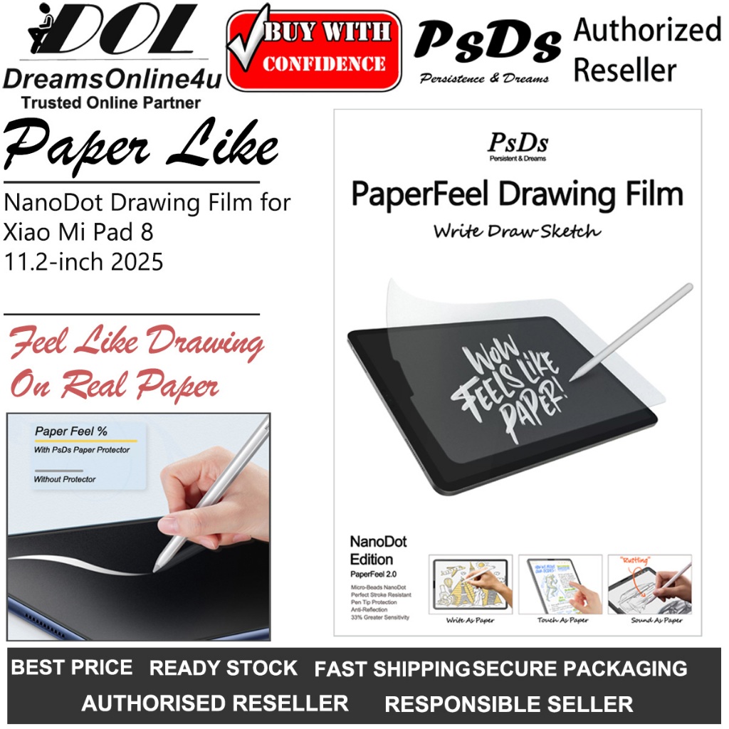 PsDs XiaoMi Pad 8 2025 NanoDot Paper Feel 2.0 Drawing Protective Film Screen Protector