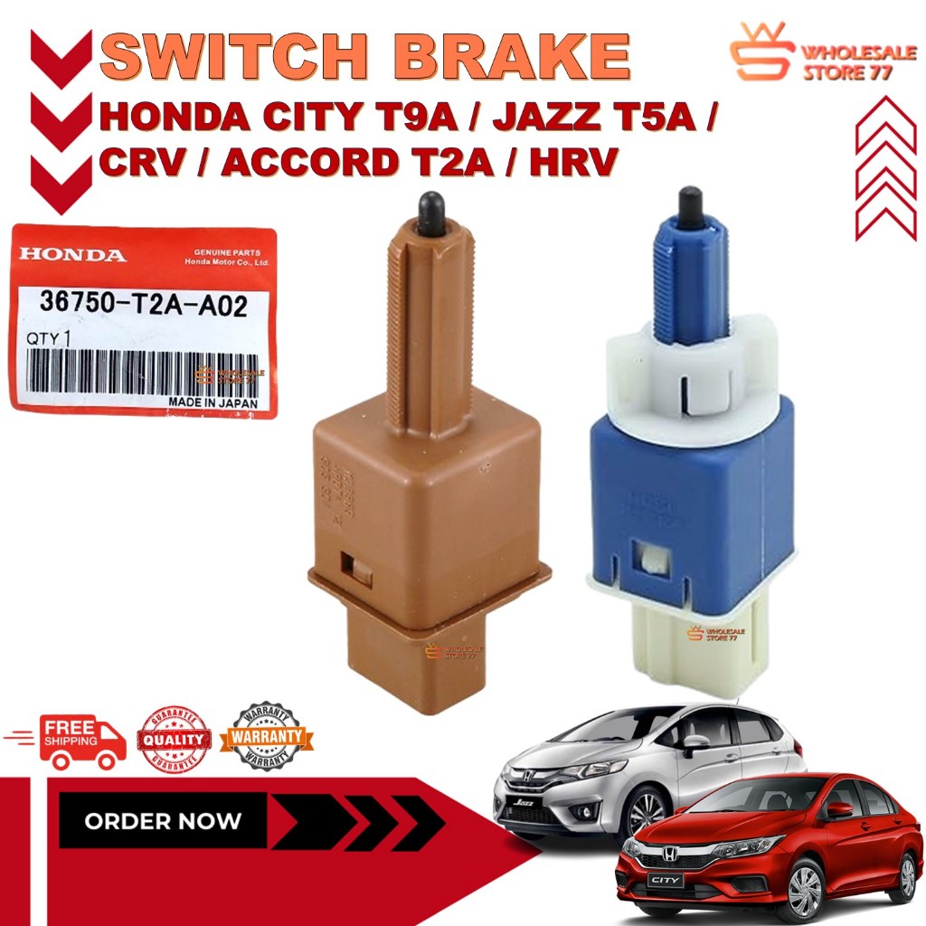 HONDA CITY T9A / JAZZ T5A / CRV / ACCORD T2A / HRV สวิตช์เบรค สวิตช์โคมไฟ Suis Brak 36750-TY0-J11 36