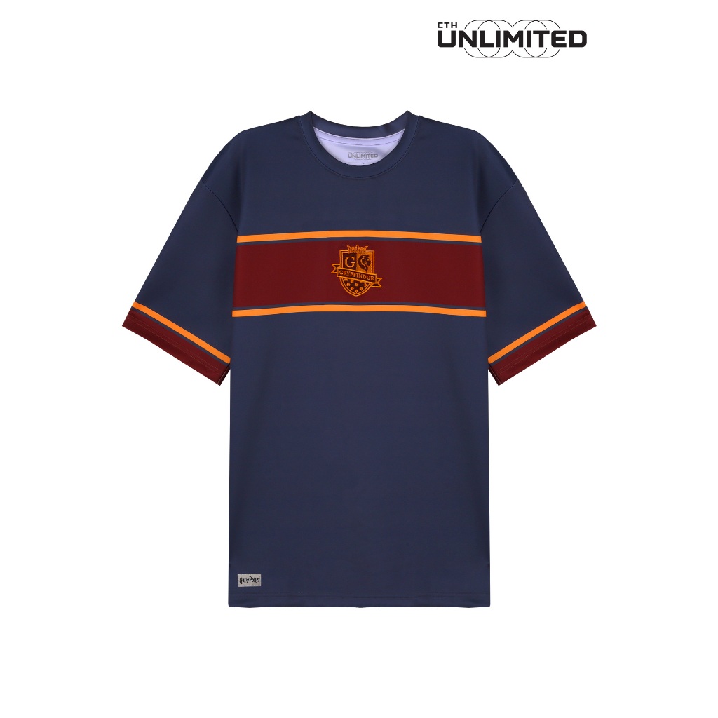 CTH ไม่จํากัด Men Harry Potter Gryffindor ขนาดใหญ่ Fit พิมพ์รอบคอแขนสั้นเสื้อ Jersey Top - CU-917816