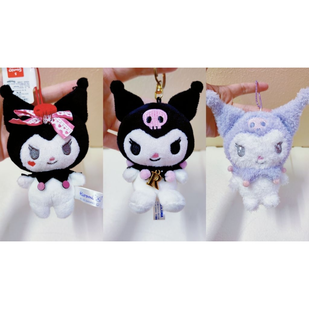 Sanrio Kuromi มาสคอตพวงกุญแจ SKC39/ preloved สายคล้องโทรศัพท์พวงกุญแจของเล่นนุ่ม plushie