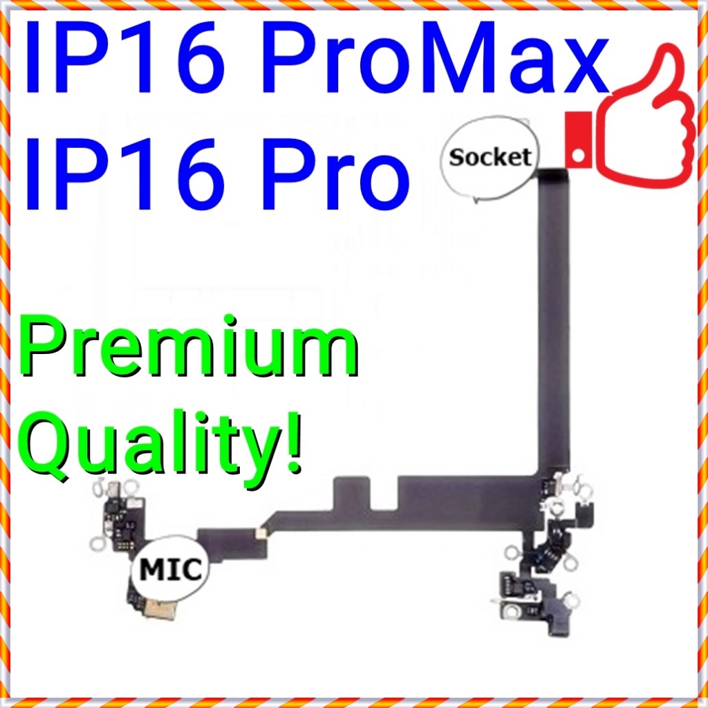 ใหม่สัญญาณเสาอากาศล่าง Flex Ribbon พร้อมไมโครโฟนใกล้ลําโพงด้านล่างสําหรับ iPHONE16 Pro / IP 16 Pro Max