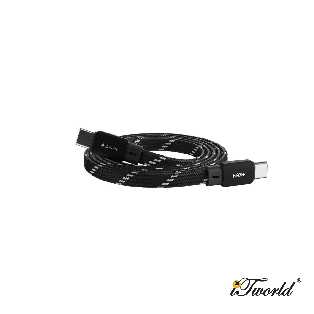 ADAM องค์ประกอบ CASA MF100 USB-C ถึง USB-C 60W แม่เหล็กแบนสายชาร์จ 100 ซม. / 200 ซม.