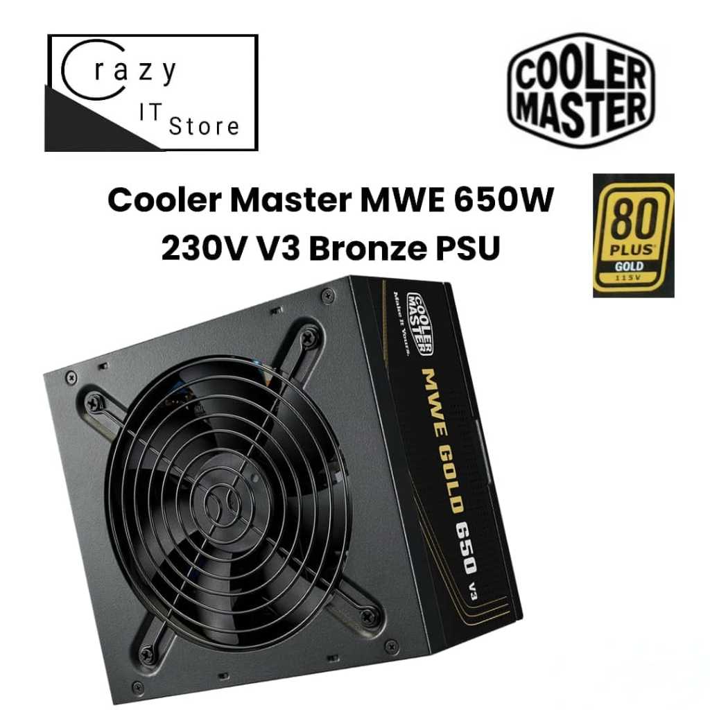 COOLER MASTER MWE GOLD V3 650W SERIES ATX 3.1 80+GOLD NON-MODULAR POWER SUPPLY
