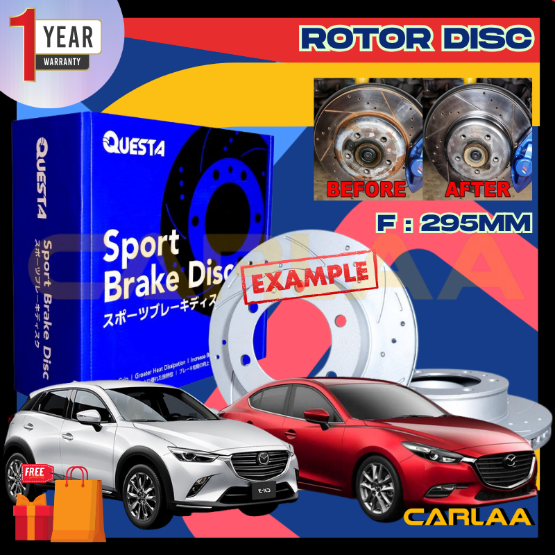 QUESTA JAPAN QUALITYCX3 MAZDA 3 BM/BN ดิสก์เบรก 2 ชิ้น) RACING SLOTTED DRILLED DEPAN BELAKANG