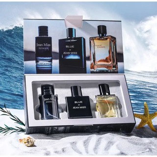 Hot selling long lasting good smell jean miss high quality three piece man male Eau de perfume, perfume gifts set