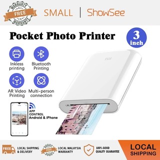 Xiaomi Pocket Photo Printer AR 300DPI ZINK Inkless Printer DIY Share Mini Picture (500mAh) 口袋照片打印机