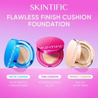 SKINTIFIC Full-Coverage Flawless Foundation Matte Gold Cushion Makeup Collection For All Skin