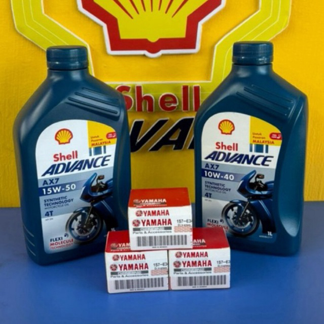 SHELL 2025 ADVANCE AX7 15w50 10w40 MOTORCYCLE OIL LC กรองน้ํามัน