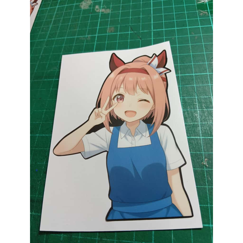 (สติ๊กเกอร์พิมพ์) Haru Urara ในสติ๊กเกอร์กันน้ําชุดนักเรียนมาเลเซีย