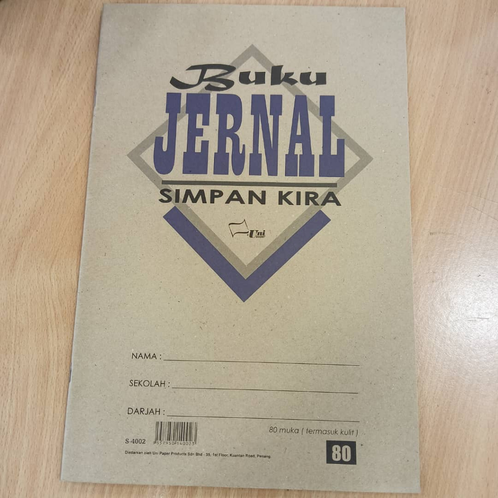 UNI F4 Account Jernal Book 80 หน้า Buku Kira-Kira Jernal simpan kira - 1 เล่ม