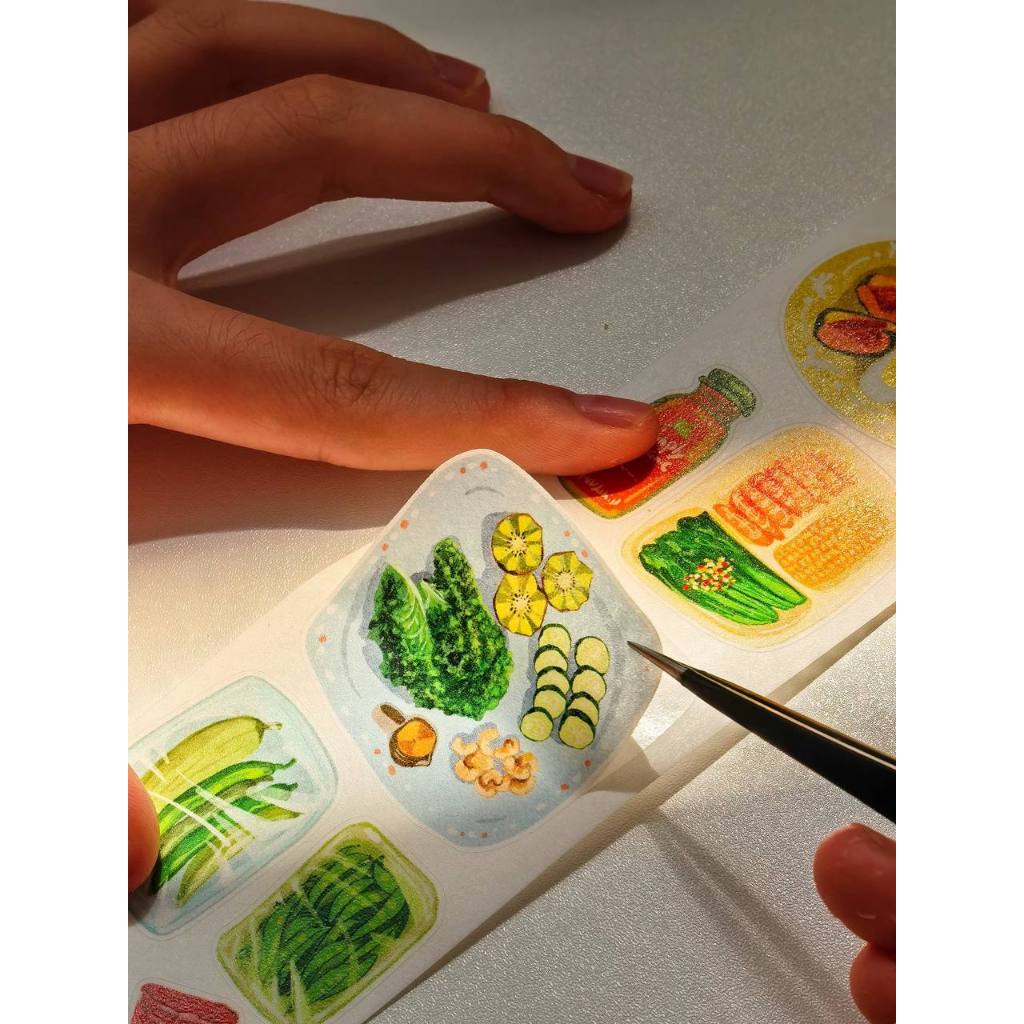 ~~ รอ~Calorie Diary Gourmet Handbook เทป Washi เทป Washi เทป Washi w/kiss cut-5cm * 100cm/loop