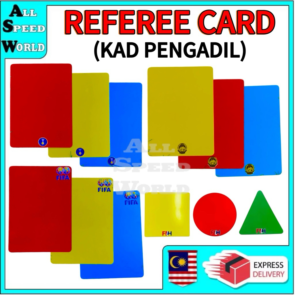 MERAH 1 PC REFEREE CARD / COURT CARD / แดง เหลือง น้ําเงิน ขาว ดํา / HOKI