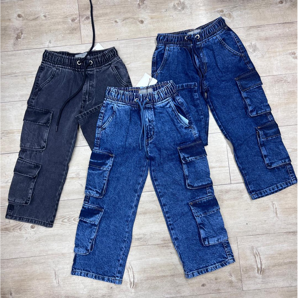 Selouar beggy cargo budak high qulity 8 pocket unisex size,4-14yr